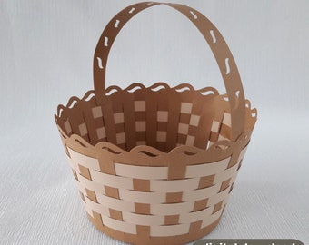 Easter Paper Basket Woven SVG Plotter Cut File | pat. 007