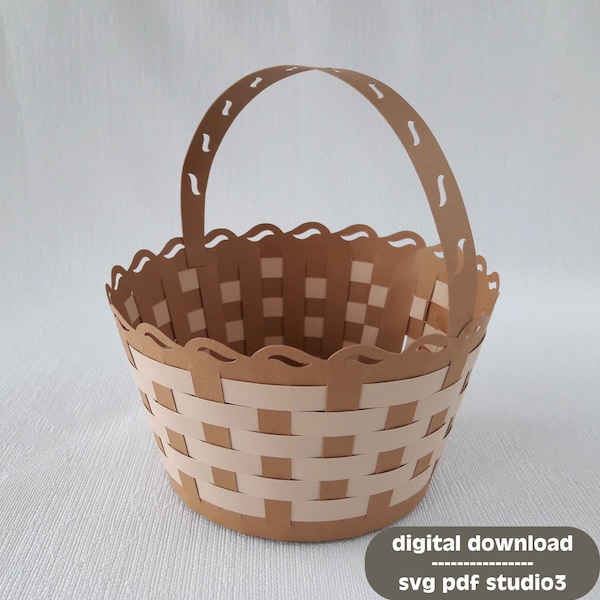 Easter Paper Basket Woven | SVG PDF STUDIO3 | Plotter Cut File | pat. 007