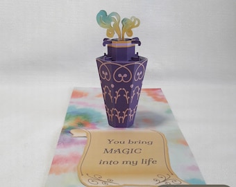 Pop up Card  Template SVG Magic Potion Plotter Cut File | pat. 046