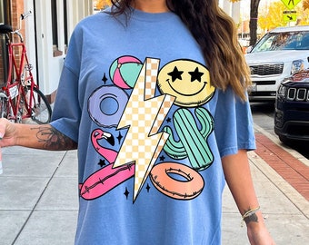 Imágenes Prediseñadas De Verano, Vibraciones De Verano Png, Diseños De Png De Verano, Retro Summer Png, Rayo A Cuadros, Sublimación De Verano, Png Para Camisas