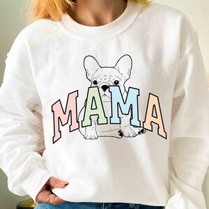 Frenchie Mama Png, French Bulldog Mom Png Shirt Design, Frenchie Png Sublimation Digital Download, Dog Mama Varsity Png, French Bulldog Png