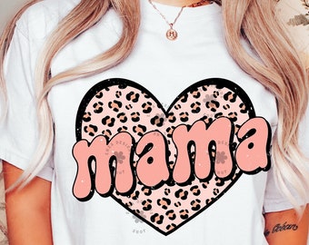 Mama Png, Mom Shirt png, Leopard Mama Png, Valentines Day Png, Leopard Mama Valentines Png,Mama Valentine Sublimation, Groovy Mama Png