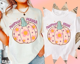 Mama and Mini Pumpkin PNG, Fall Thanksgiving Design (Digital Download)