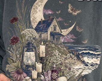 Vintage Gothic Witch Cottagecore PNG, Dark Romance Design (Digital Download)