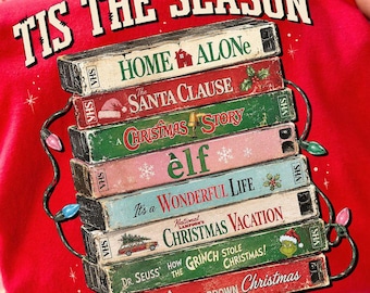 Tis The Season Vintage Retro Christmas VHS Png, Movie Night PNG Sublimation Design Digital Download