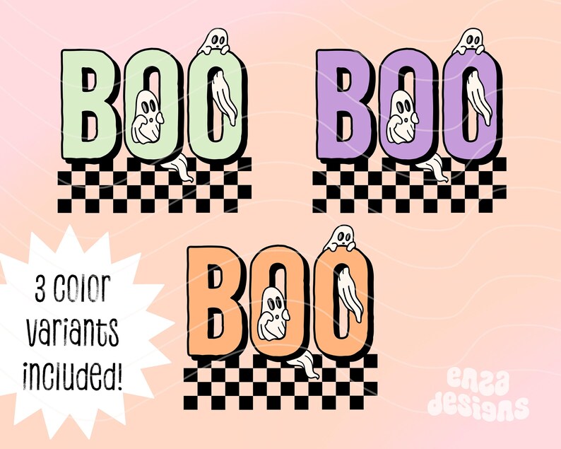 Retro Halloween Boo-spöken png, läskig säsong (digital nedladdning) bild 4