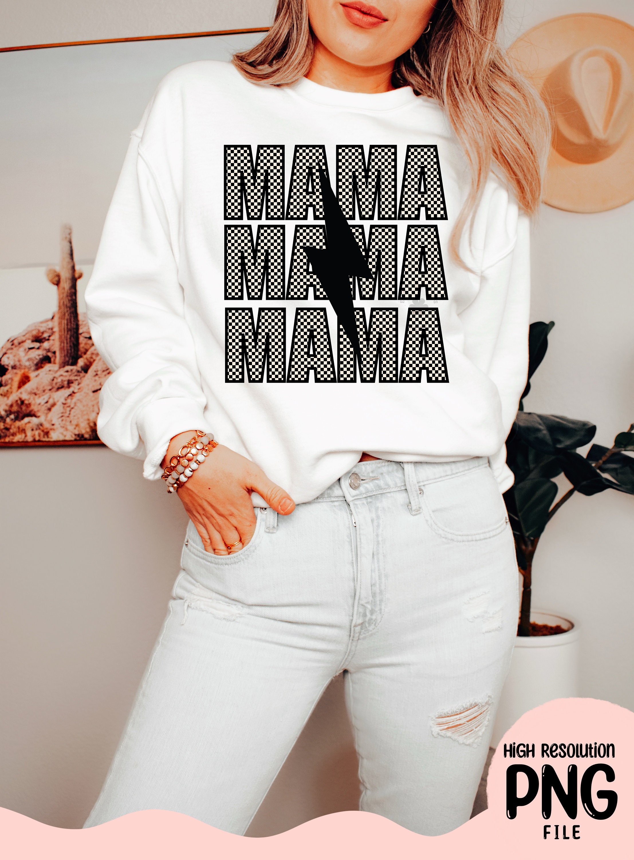 Mama Lightning Bolt Grey Tee main image 1