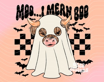 Rolig Halloween-ko PNG, västerländsk höstdesign (digital nedladdning)