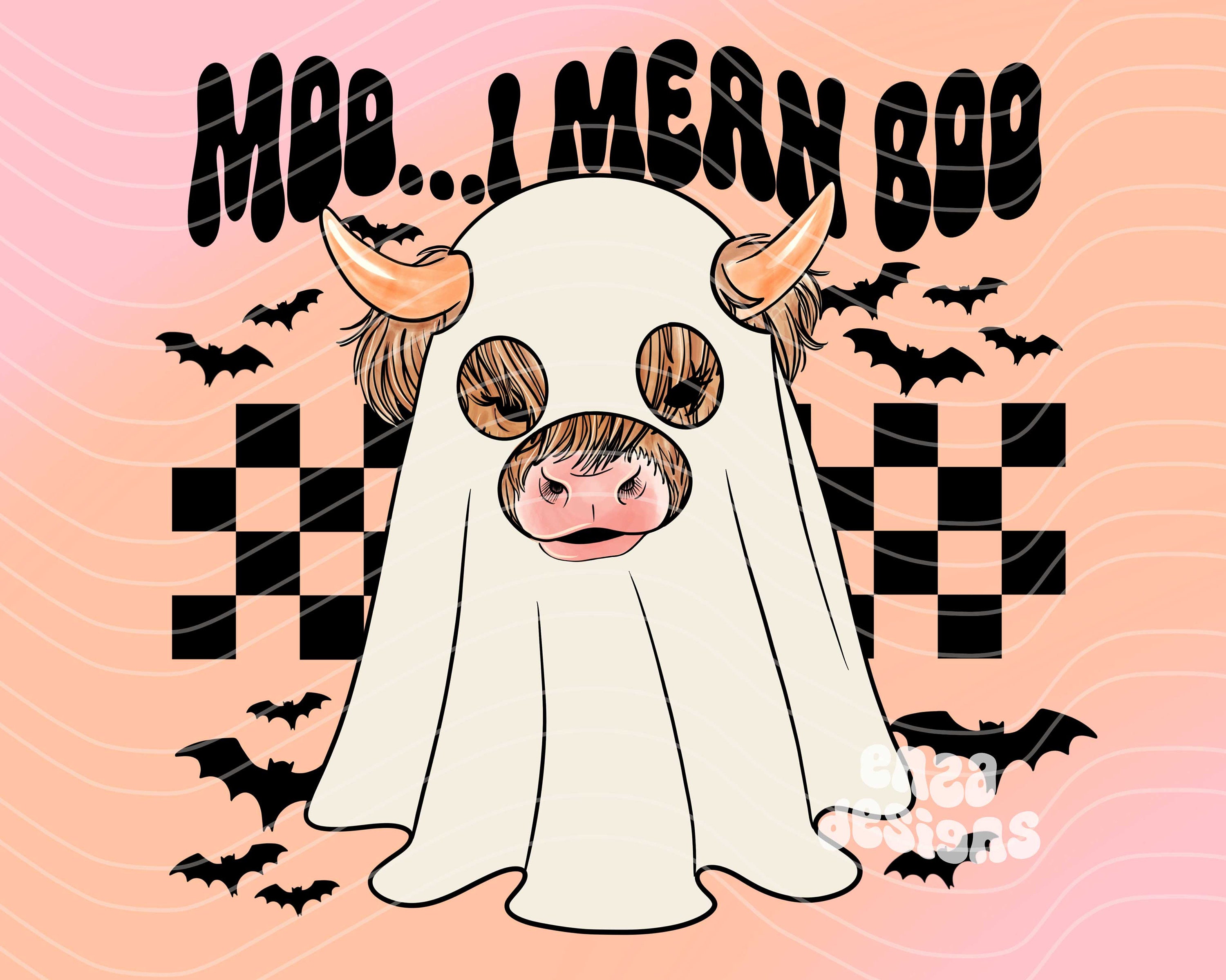 Moo! Cute Funny Cow Print Ghost Halloween, Moo halloween svg, Moo hall –  buydesigntshirt