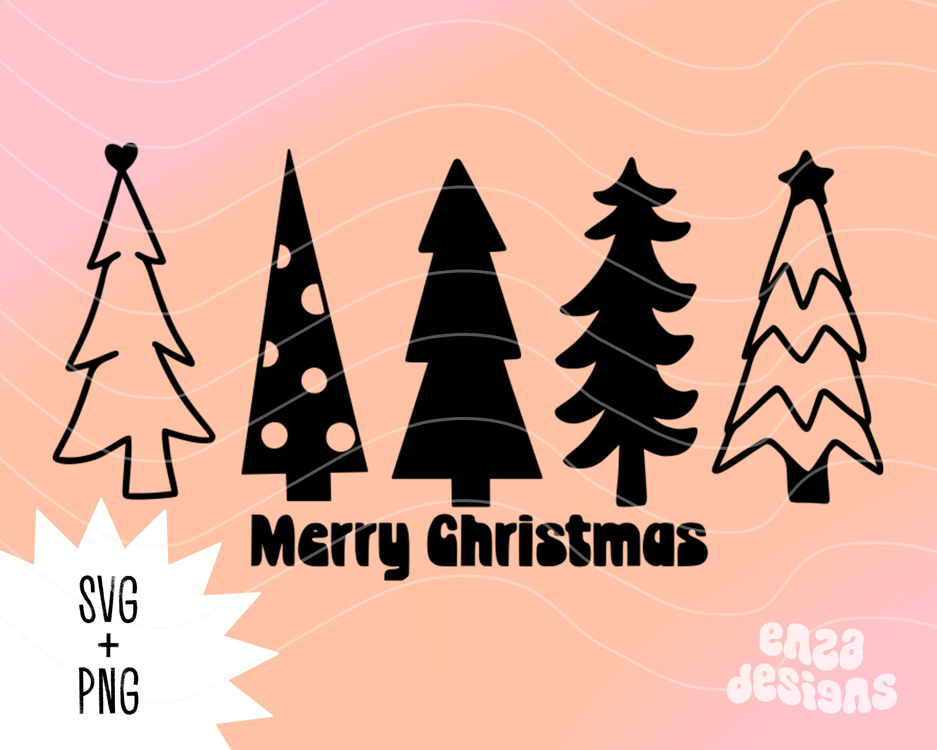 Christmas Trees Svg Cutting File for Cricut, Merry Christmas Svg Png ...