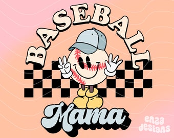 Baseball Mama Png, Retro Baseball Mom Sublimation Designs for Shirts, Baseball Sublimation, Baseball Digital Download, Vintage Baseball Mom