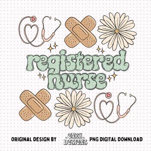 Registered Nurse Png Sublimationsdesign Digitaler Download, Krankenschwester Wertschätzung Design Png, Frühling Krankenschwester Shirt Design Png, RN Krankenschwester Png Dtf