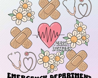 Emergency Department Png Sublimation Design Digital Download, ER Nurse Png, Emergency Nurse Spring Designs For Shirts, Emergency Room Png