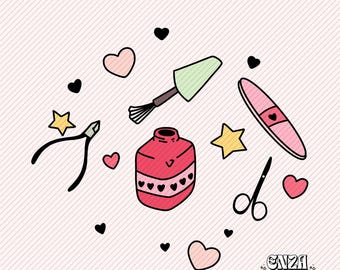 Nail Tech Clipart Png, Nail Polish Design (Digital Download)