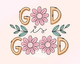 Dios es bueno Png, Png cristiano para camisas, Versículo bíblico Png, Jesús Png Diseños de sublimación Descarga digital, Diseños cristianos Pngs