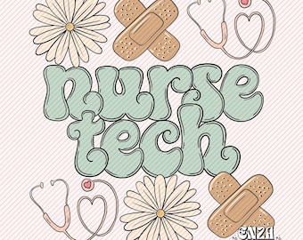 Infirmière Tech Png Sublimation Design Téléchargement numérique, Stéthoscope Png, Infirmière tendance Png Design pour chemises, Infirmière Tech Sublimation Png
