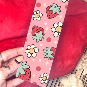 Strawberry Bookmark Design, Trendy Bookmark Png, Cute Printable Bookmark Png File Digital Download, Bookish DIY Printable Bookmark