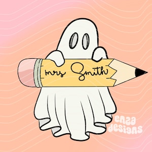 Custom Halloween Teacher Shirt Png, Teacher Halloween Png, Personalized Teaching Sublimation Design, Halloween Teacher Custom Name Png