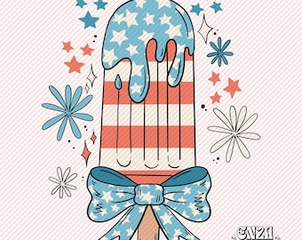 Popsicle Png 4th of July Png Sublimation Designs Digital Download, Retro Usa Fourth Of July Png, Summer Trendy 4th of July Dtf Png Design