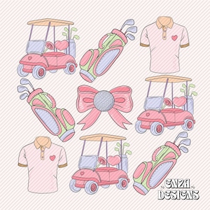 Preppy Coquette Golf Png Digitaler Download Golfing Png Sublimation Design, Golf Club Png, Golf Cart Png, Trendy Spring Png Dtf Shirt Designs