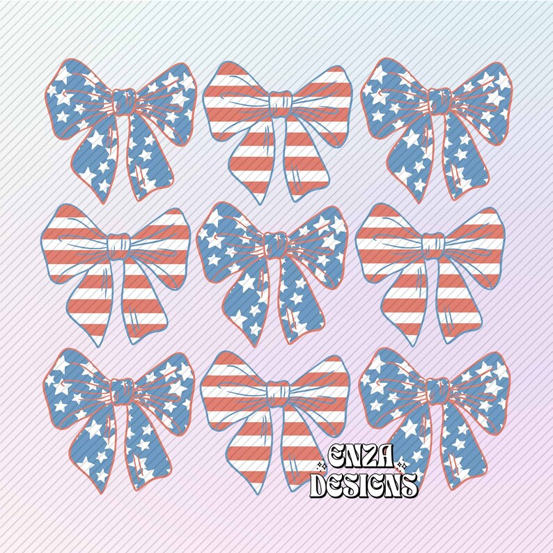American Coquette Bows 4th of July Png Sublimation Designs Digital ...