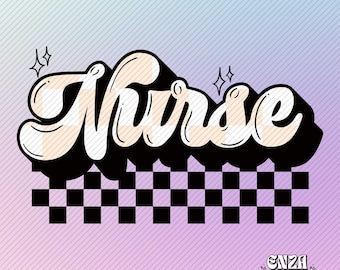 Download digitale del design di sublimazione Png dell'infermiera a scacchi, disegni dell'infermiera retrò Png, disegni di apprezzamento dell'infermiera Png per camicie, infermiera RN Png
