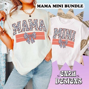 Mama Mini 4th of July Png Sublimation Designs Digital Download, Mama Mini Png Bundle, Retro 4th of July Png, Mama And Me Fourth Of July Png