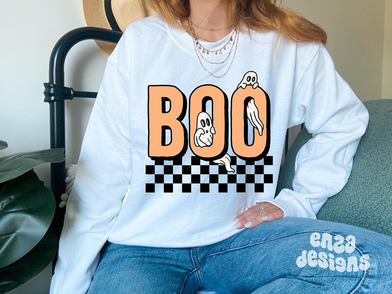 Retro Halloween Boo-spöken png, läskig säsong (digital nedladdning) bild 2