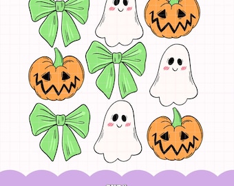 Halloween Ghost Pumpkin PNG, Spooky Season Sublimation Design (Digital Download)