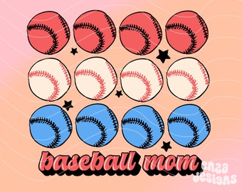 Baseball Mom Png, Baseball digitaler Download, Baseball Clipart, Baseball Mama Sublimation Designs