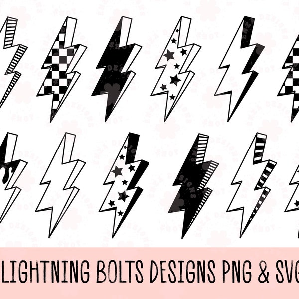 Lightning Bolt Svg, Lightning Cricut Cut Files, Lighting Bolt Svg Bundle, Lightning Bolt Png Svg, Svg Files For Cricut, Thunderbolt Clipart