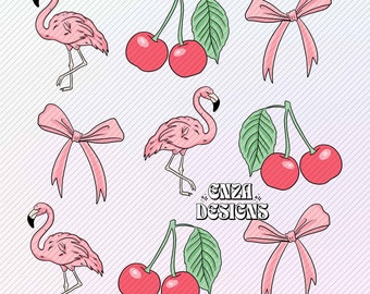 Coquette Summer Png Sublimacja Koszulka Projekt Cyfrowe Pobieranie, Coquette Girl Png, Flamingo Png, Trend Summer Png, Retro Summer Beach Png Dtf
