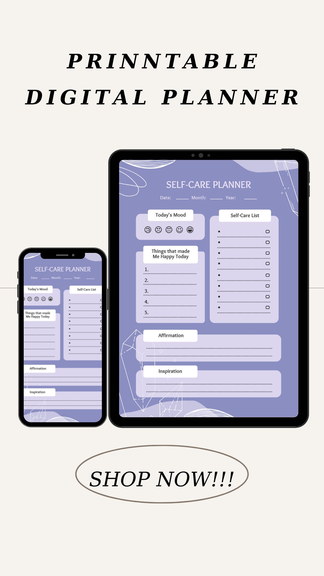 Self Care Planner Self-care Checklist Selfcare Journal - Etsy