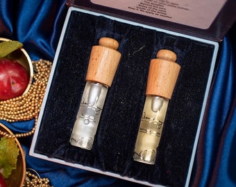 Valentinstag Geschenke für Männer: Luxury Attar Parfum Men Cologne Combo Illusion + Antique White Ungiftig, natürliches Bio-Parfüm, Alkoholfrei