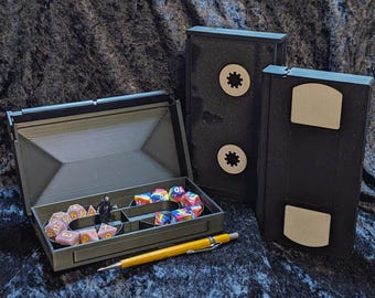 VHS Shaped Storage Box: Retro Dice & Jewelry Organizer