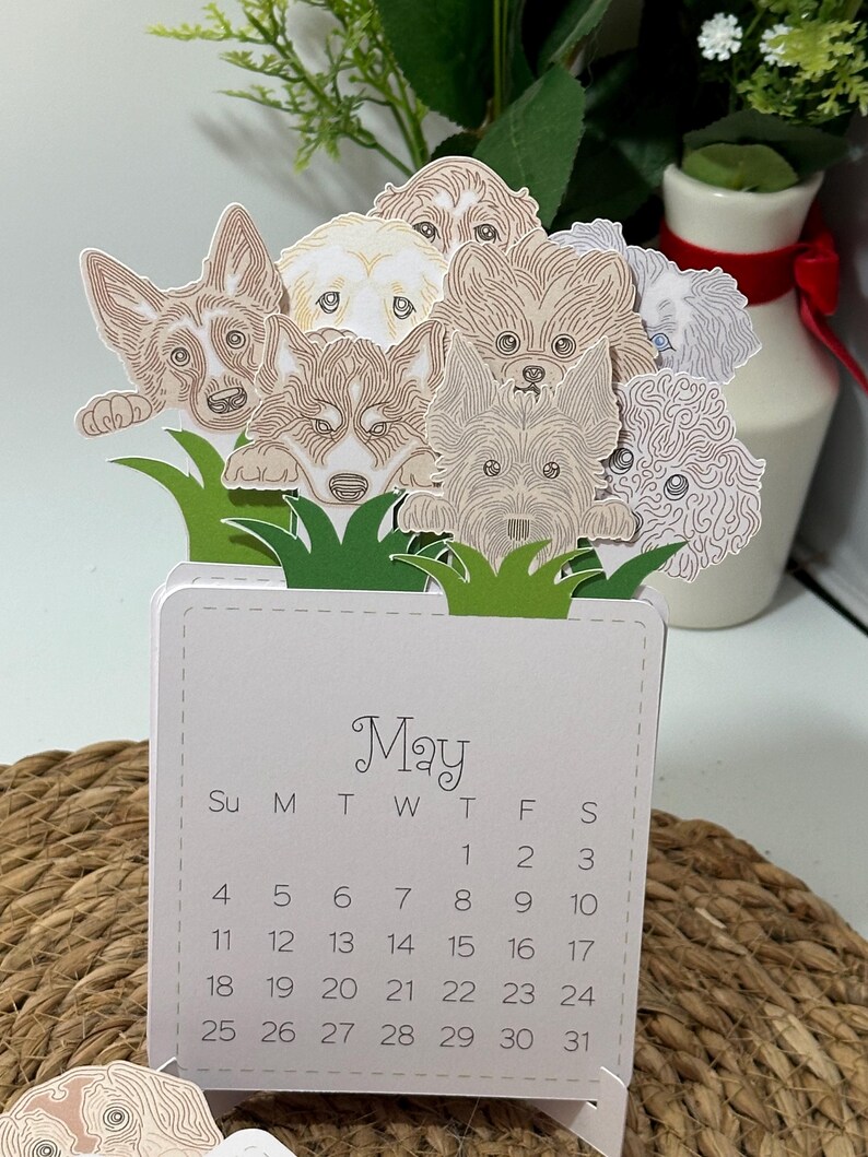 Handmade Dogs Desk Calendar Etsy Australia