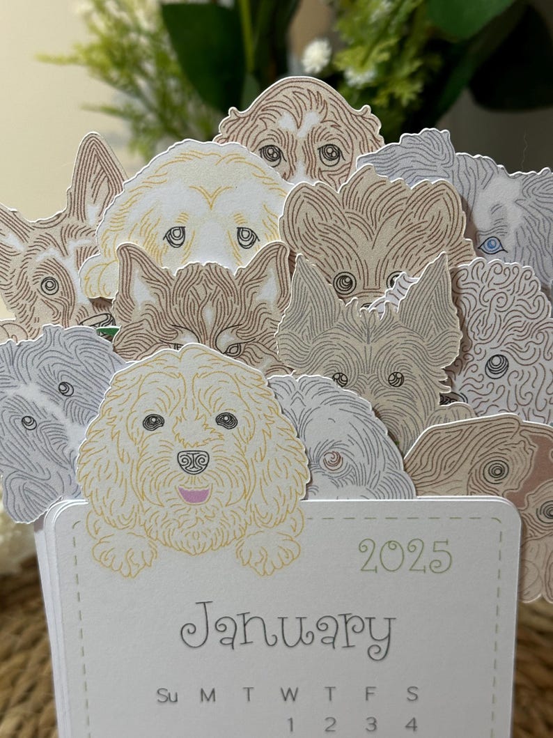 Handmade Dogs Desk Calendar Etsy Australia