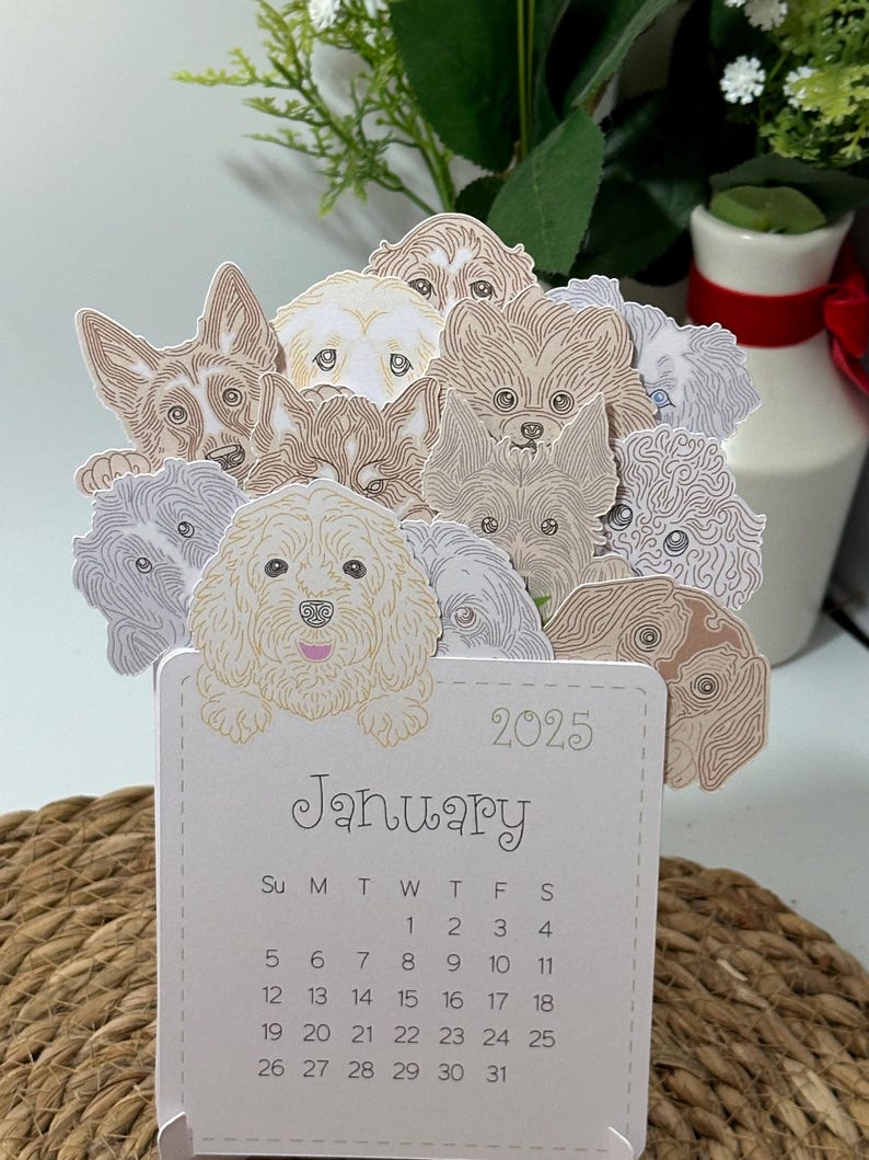 Handmade Dogs Desk Calendar Etsy Australia