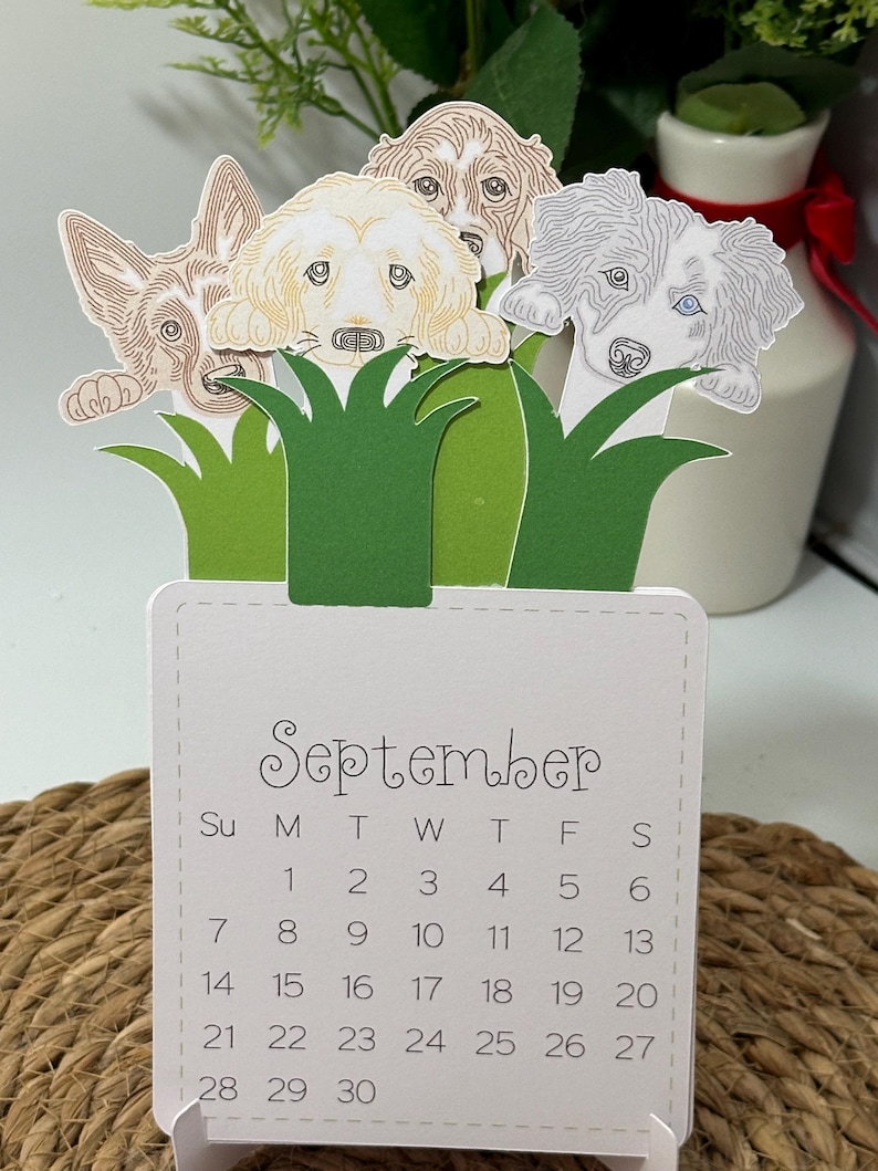 Handmade Dogs Desk Calendar Etsy Australia