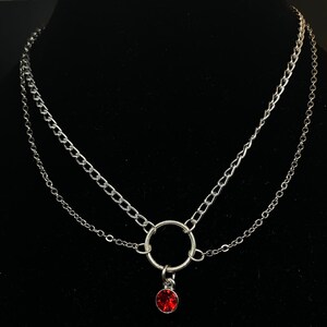 Chain Choker with Red Charm