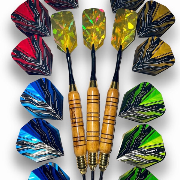 Olive Wood Darts with case, Handmade Steel Tip Darts, Custom Darts