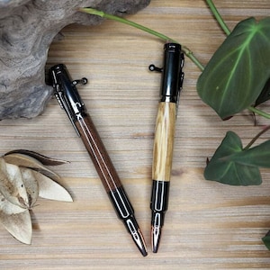 Wooden .30 Cal Bolt Action Ballpoint Pen, Pesonalized Gift, Custom Engraved Pen, Optional Rifle Case