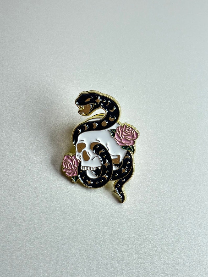 Snake Key Pin Snake Enamel Pin | Python Enamel Pin | Celestial Snake Enamel Pin | - Etsy