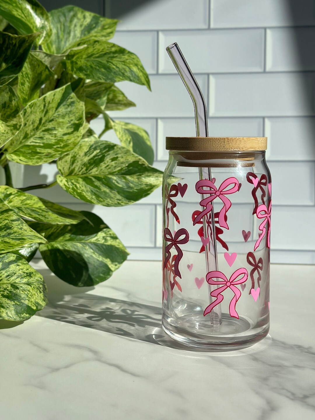 Coquette Bow Glass Cup | Pink Bow Glass Cup | Coquette Era - Libbey ...