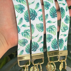 Faux Leather Monstera Key Fob Wristlet | Plant Key Chain holder | Plant Lover Accesories | Plant Lover Gift | Plant Wristlet