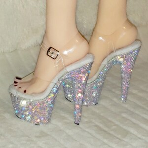 Bejeweled 708DM Rhinestone Platform 7" Stiletto High Heel Shoes