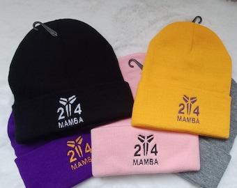 Mamba 24, Kobe Bryant logo beanie, gift idea, Winter