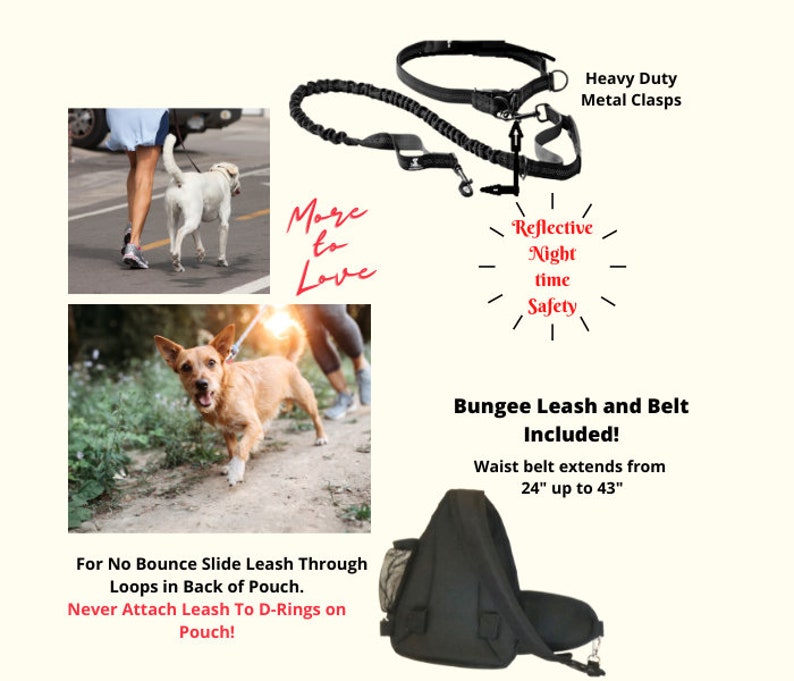 Dog walking with ease.  Allows dog to have controlled freedom and to keep pace with you while walking or jogging.  Adjust belt to your waist and then attach to leash and dog.  Two handles are on leash for immediate control when needed.