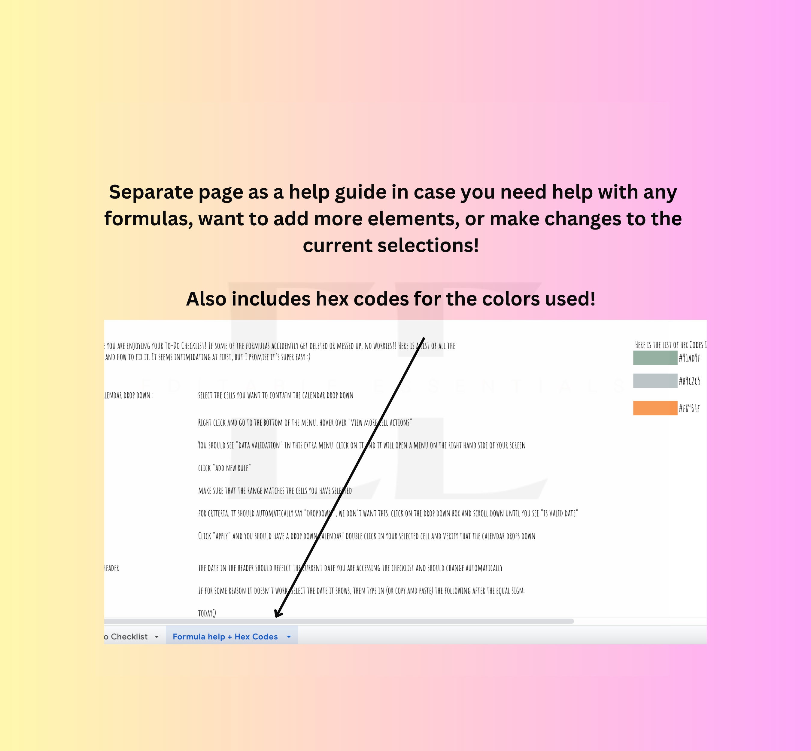 Sunset simple to do checklist google sheets google sheets template