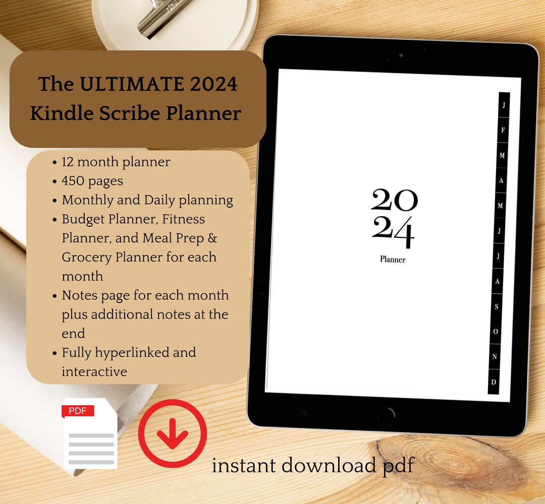 2024 Ultimate Kindle Scribe Planner, Kindle Scribe Template, Digital
